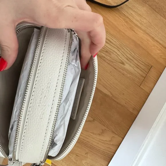 ❌SOLD❌NWT Marc Jacobs The Shutter Leather Crossbody Bag Removable Strap Cotton - Picture 10 of 11